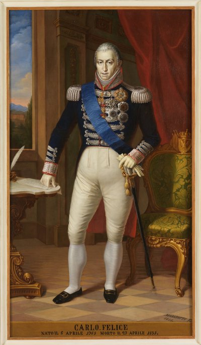 Portræt af Carlo Felice af Unbekannt Unbekannt